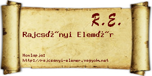 Rajcsányi Elemér névjegykártya